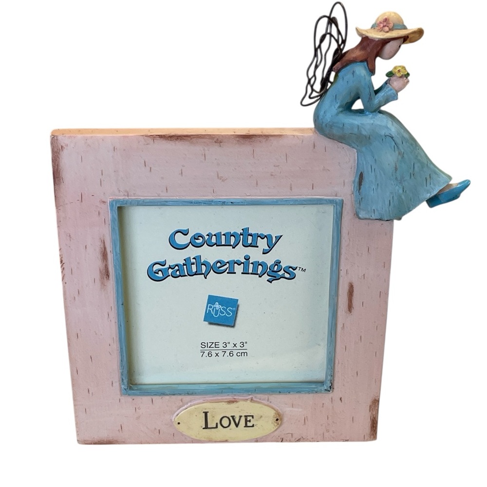 3/$25 🎞️Russ Country Gatherings Resin Photo Frame Angel Figure 3x3